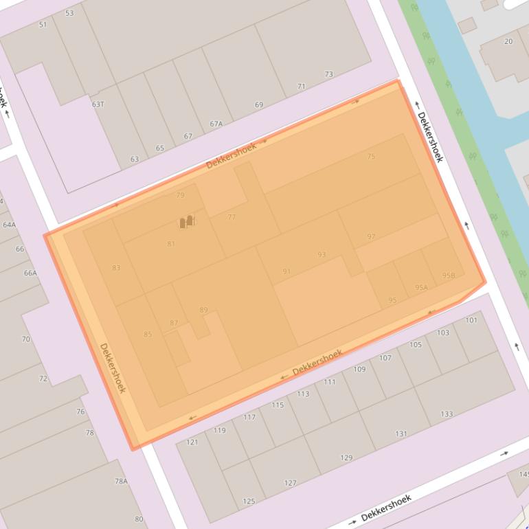 Kaart van postcodegebied 2552DC.