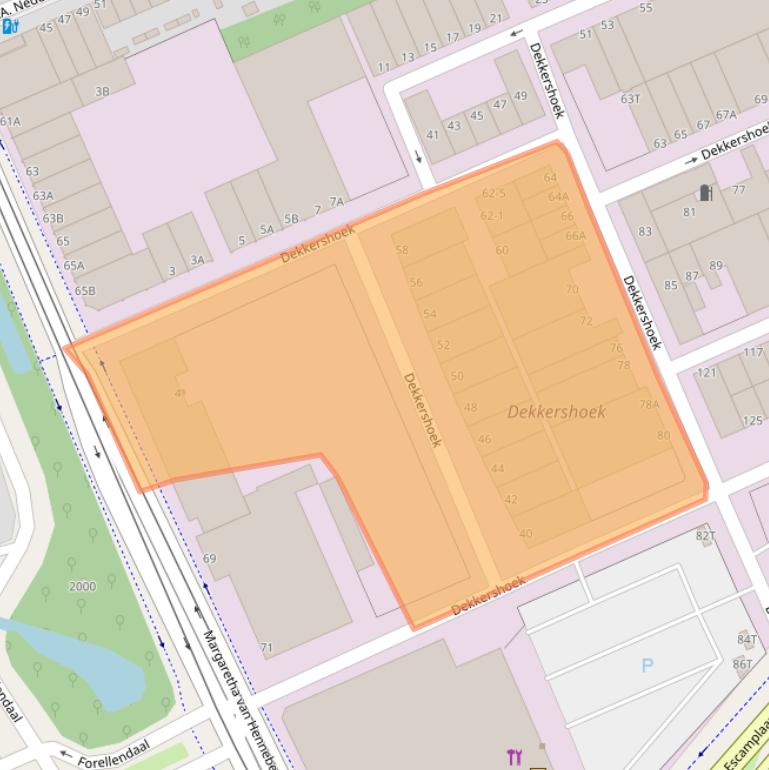 Kaart van postcodegebied 2552DE.