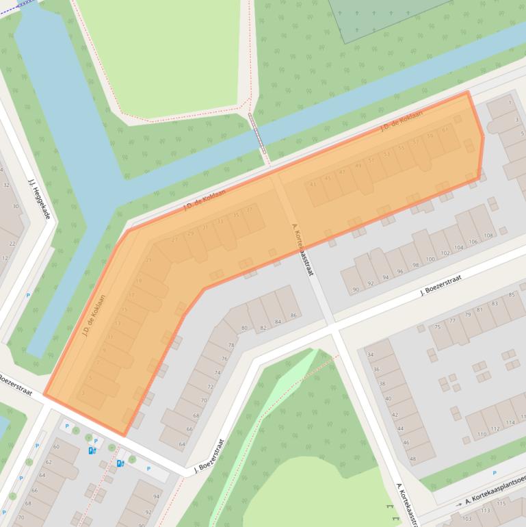 Kaart van postcodegebied 2552DG.