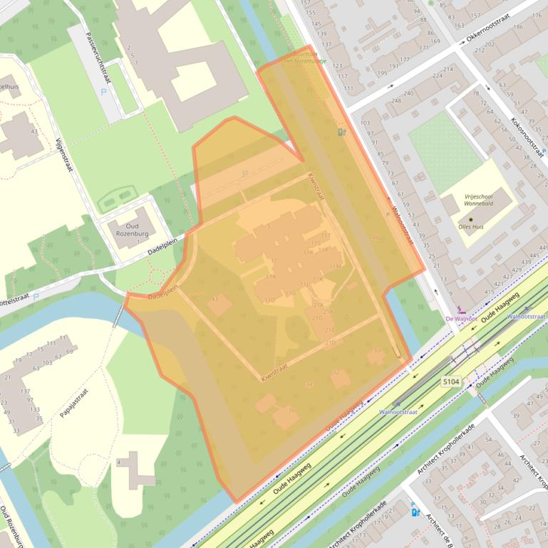 Kaart van postcodegebied 2552DH.