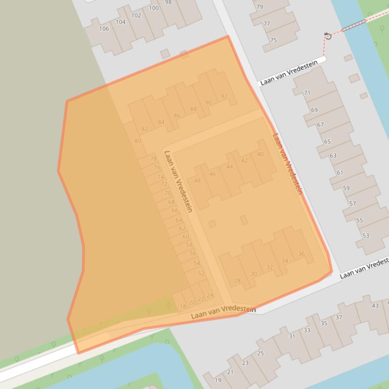 Kaart van postcodegebied 2552DX.