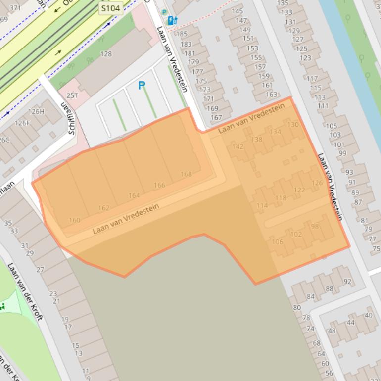 Kaart van postcodegebied 2552DZ.