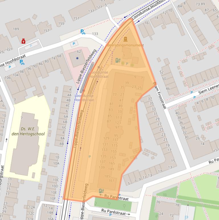 Kaart van postcodegebied 2552EA.