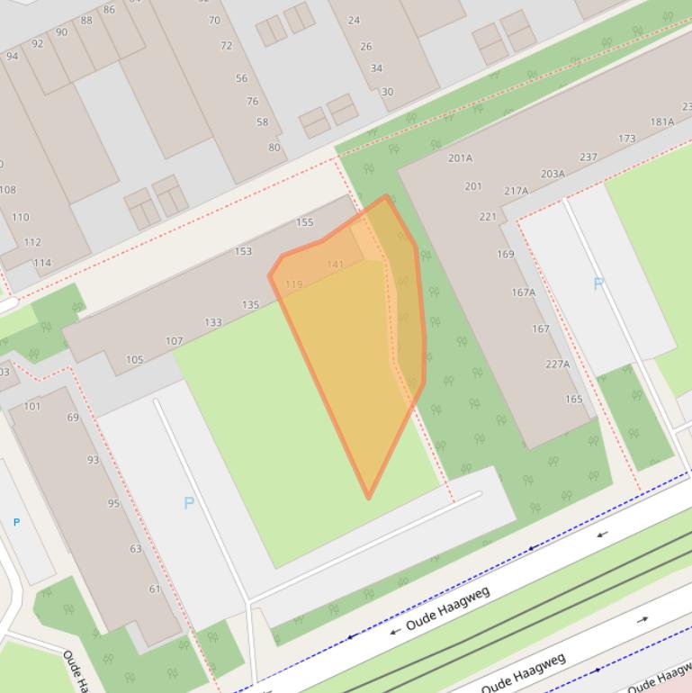 Kaart van postcodegebied 2552EL.