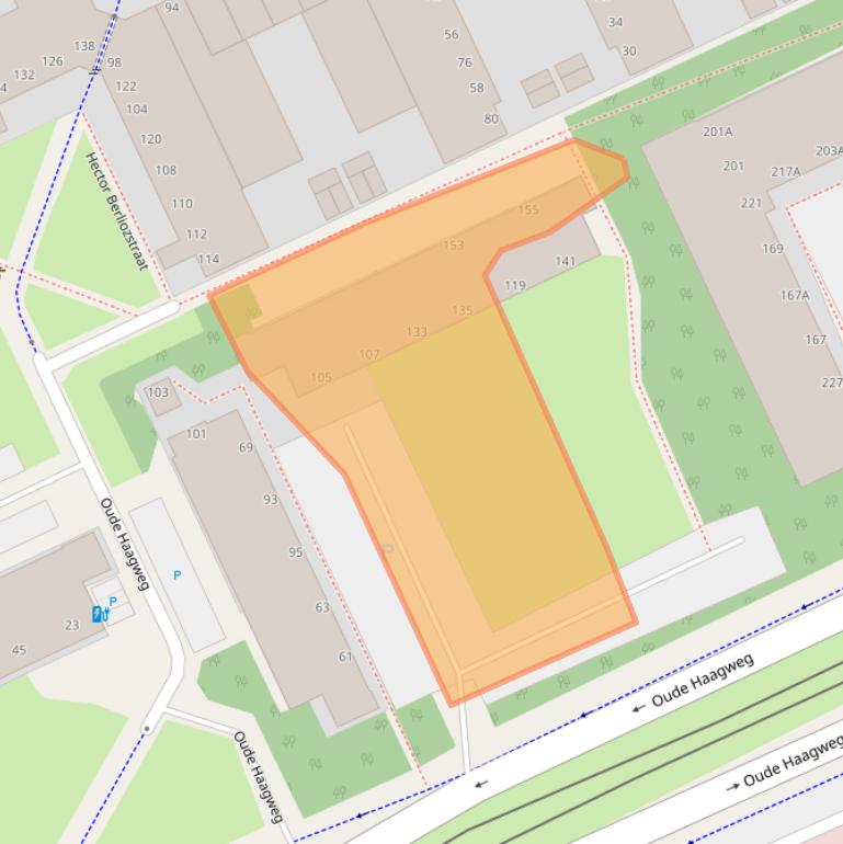 Kaart van postcodegebied 2552EM.