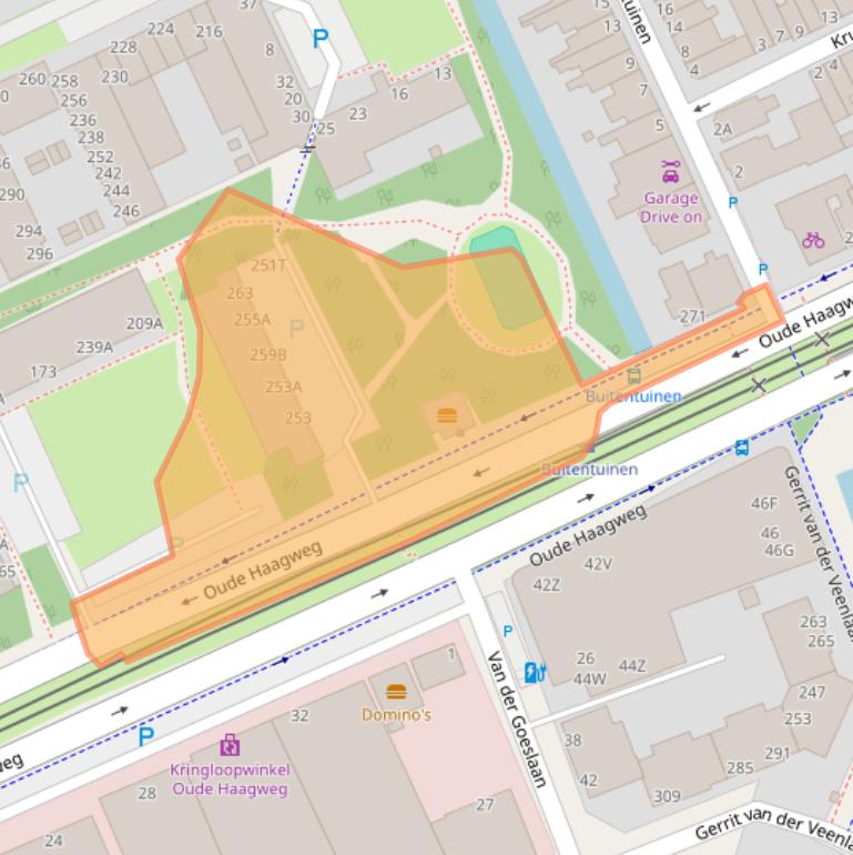 Kaart van postcodegebied 2552EN.