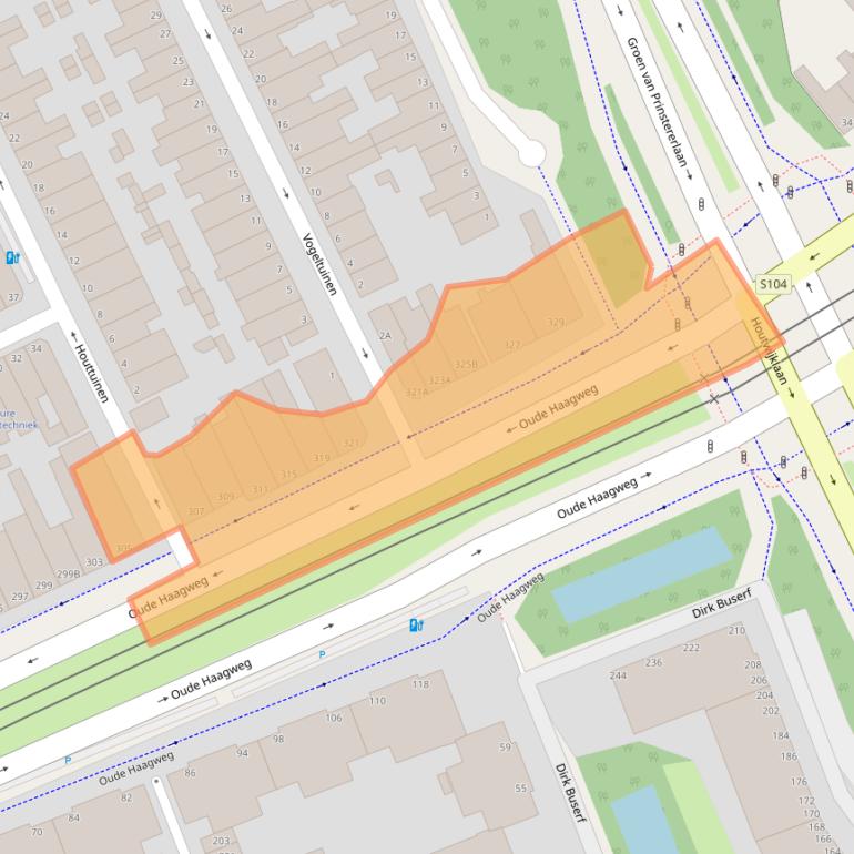 Kaart van postcodegebied 2552ER.