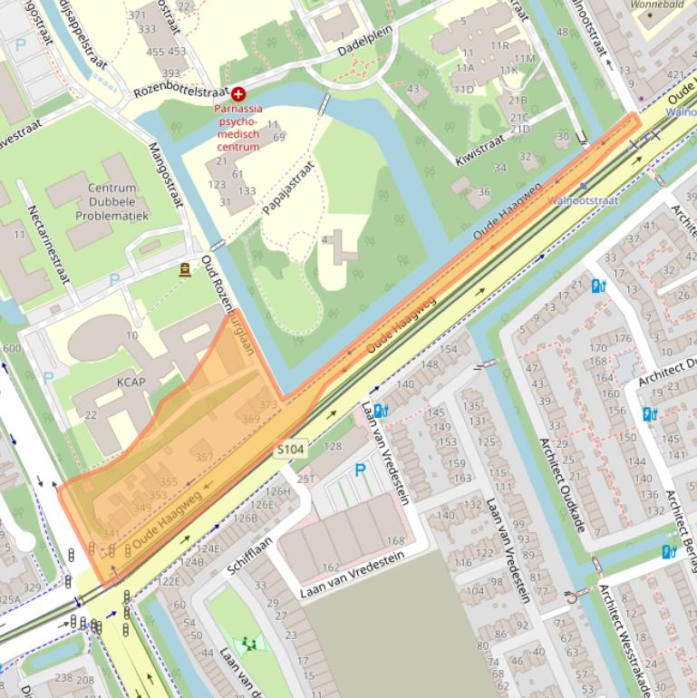 Kaart van postcodegebied 2552ES.