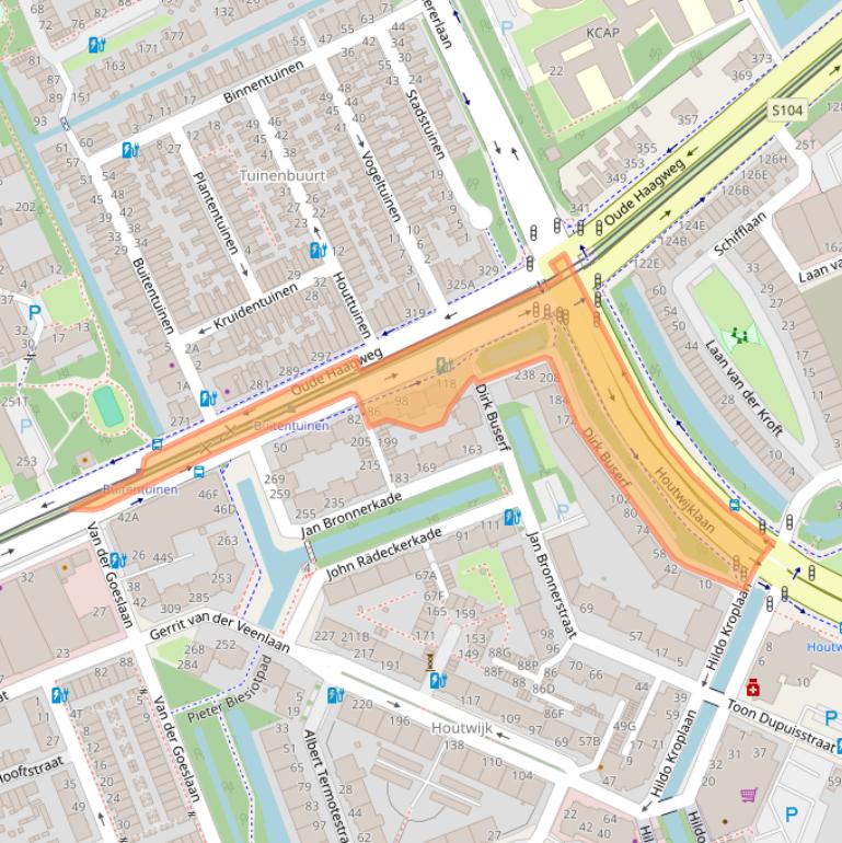 Kaart van postcodegebied 2552ET.