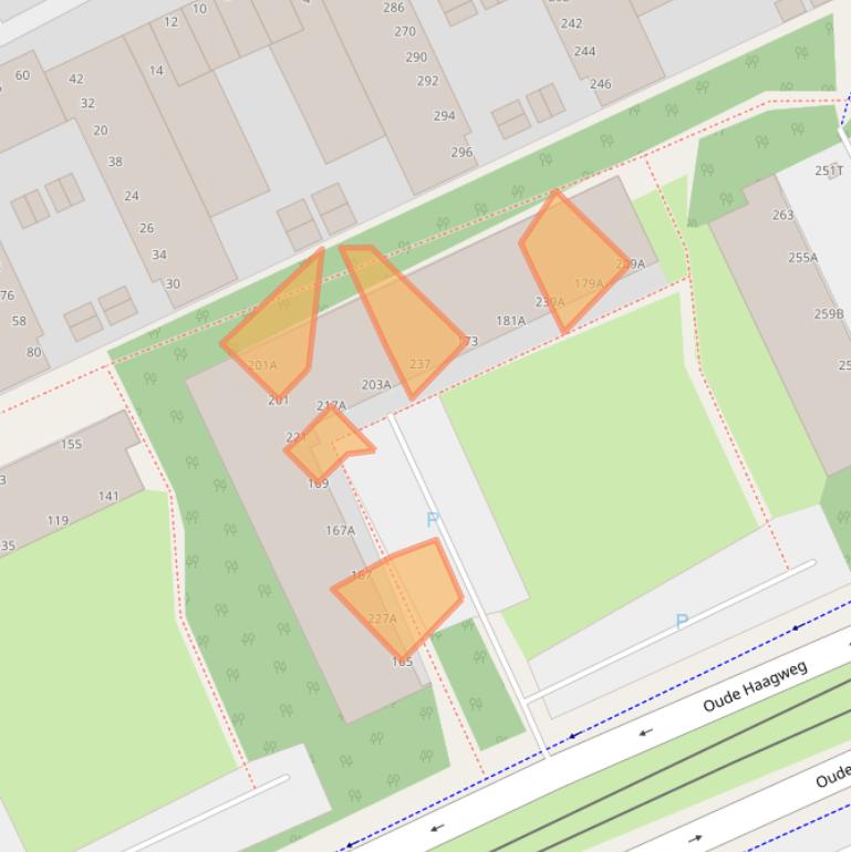 Kaart van postcodegebied 2552EW.