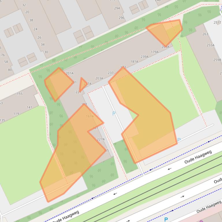Kaart van postcodegebied 2552EX.
