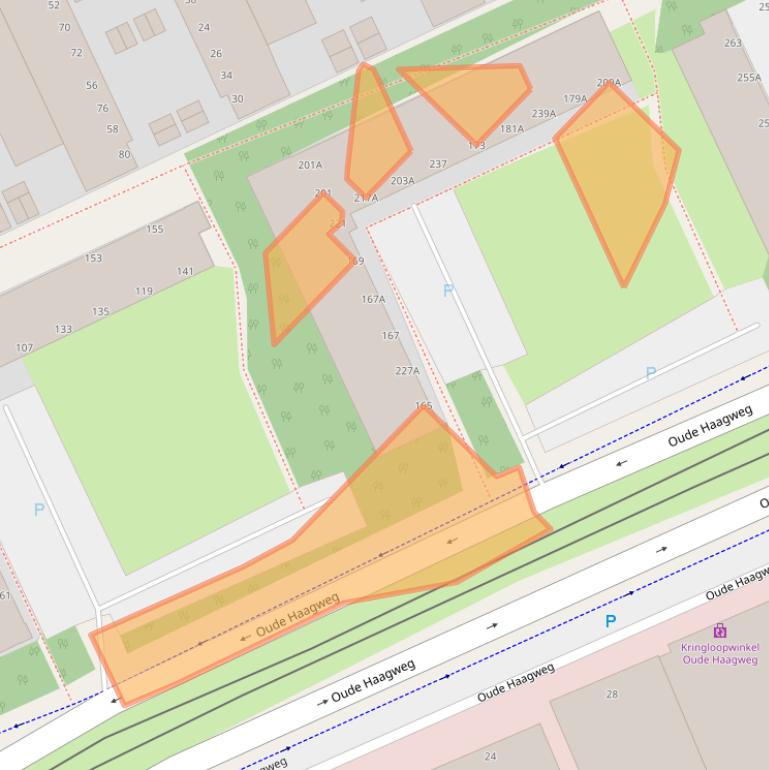 Kaart van postcodegebied 2552EZ.