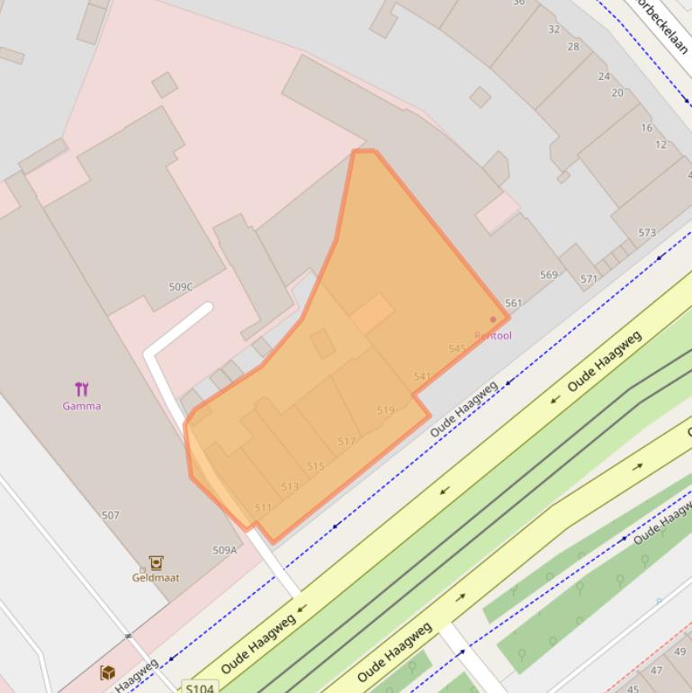 Kaart van postcodegebied 2552GH.