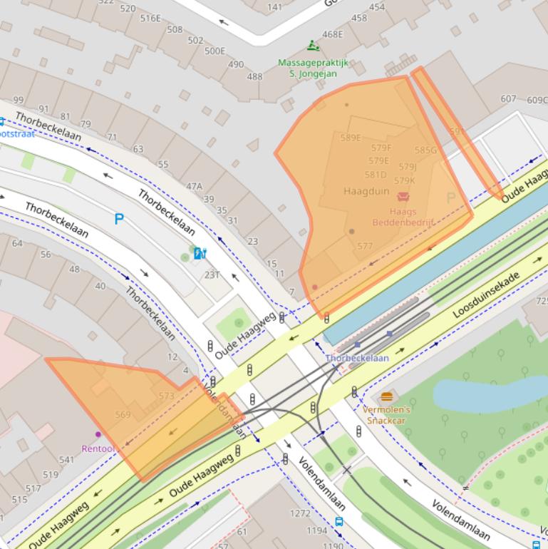 Kaart van postcodegebied 2552GJ.