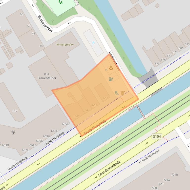 Kaart van postcodegebied 2552GL.