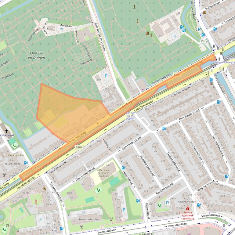 Kaart van postcodegebied 2552GN.