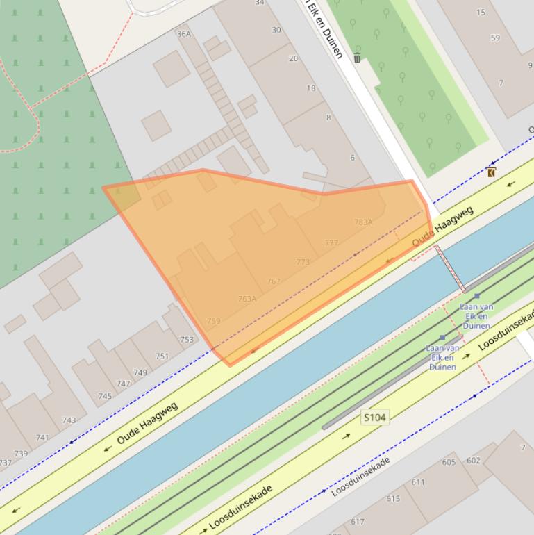 Kaart van postcodegebied 2552GP.