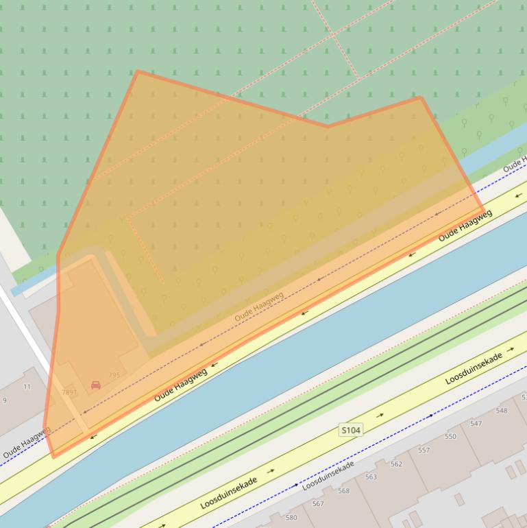 Kaart van postcodegebied 2552GR.