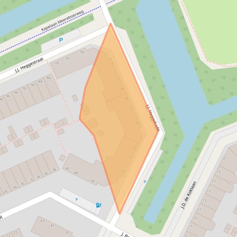 Kaart van postcodegebied 2552GX.