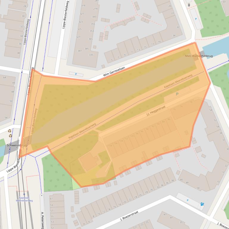 Kaart van postcodegebied 2552GZ.