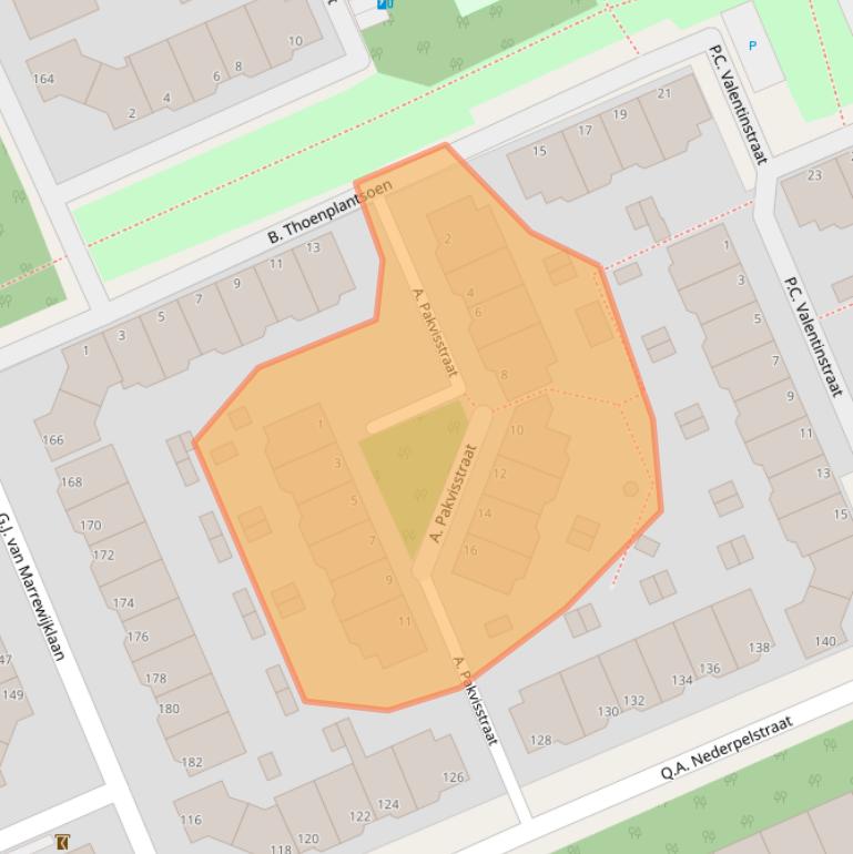 Kaart van postcodegebied 2552HA.