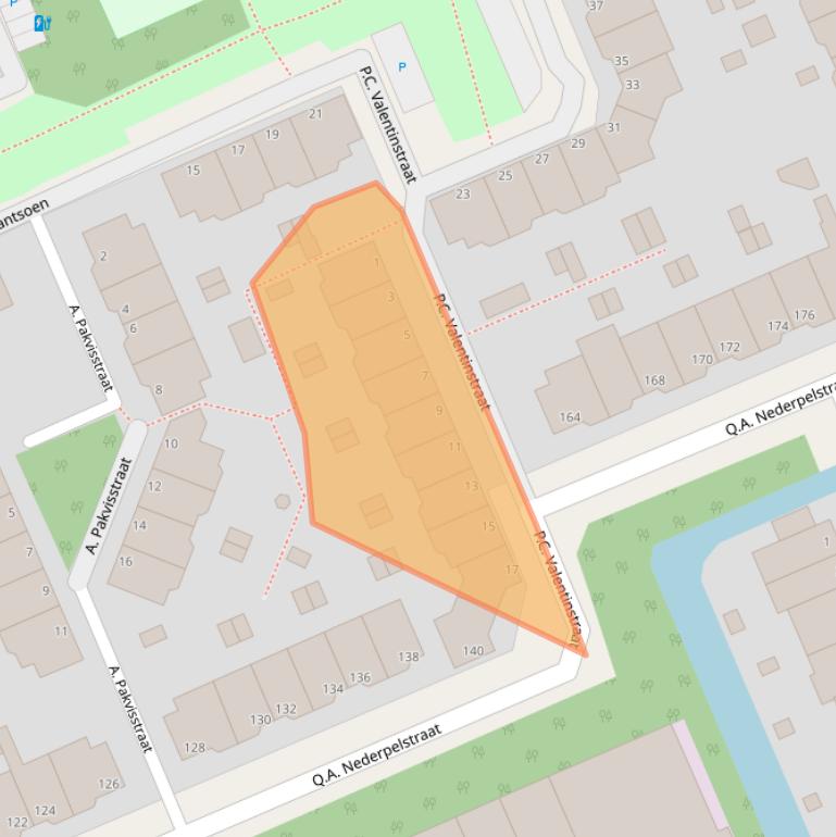 Kaart van postcodegebied 2552HB.