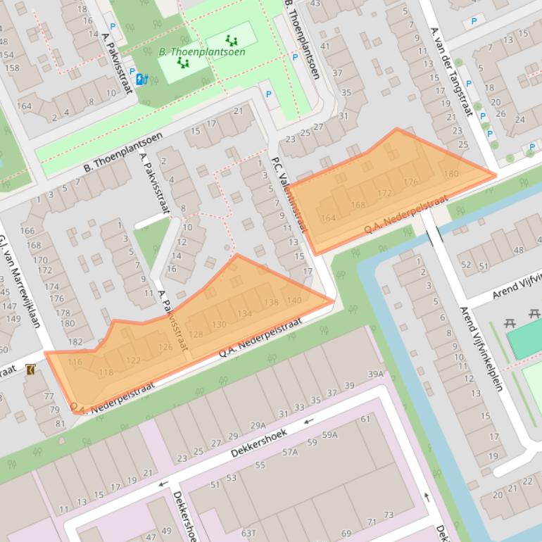 Kaart van postcodegebied 2552HG.