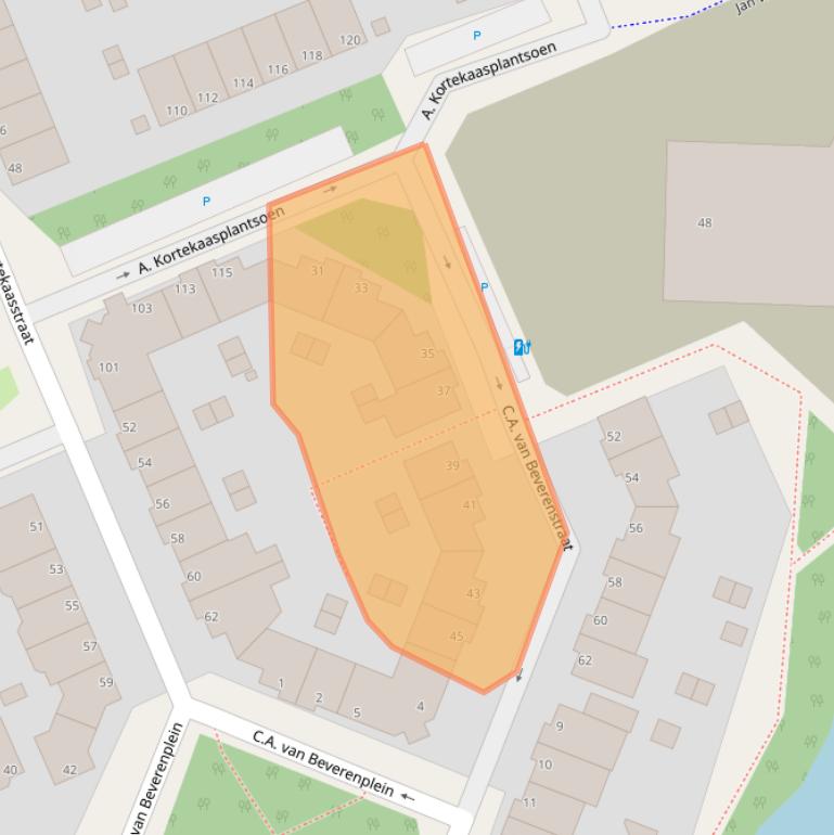 Kaart van postcodegebied 2552HV.