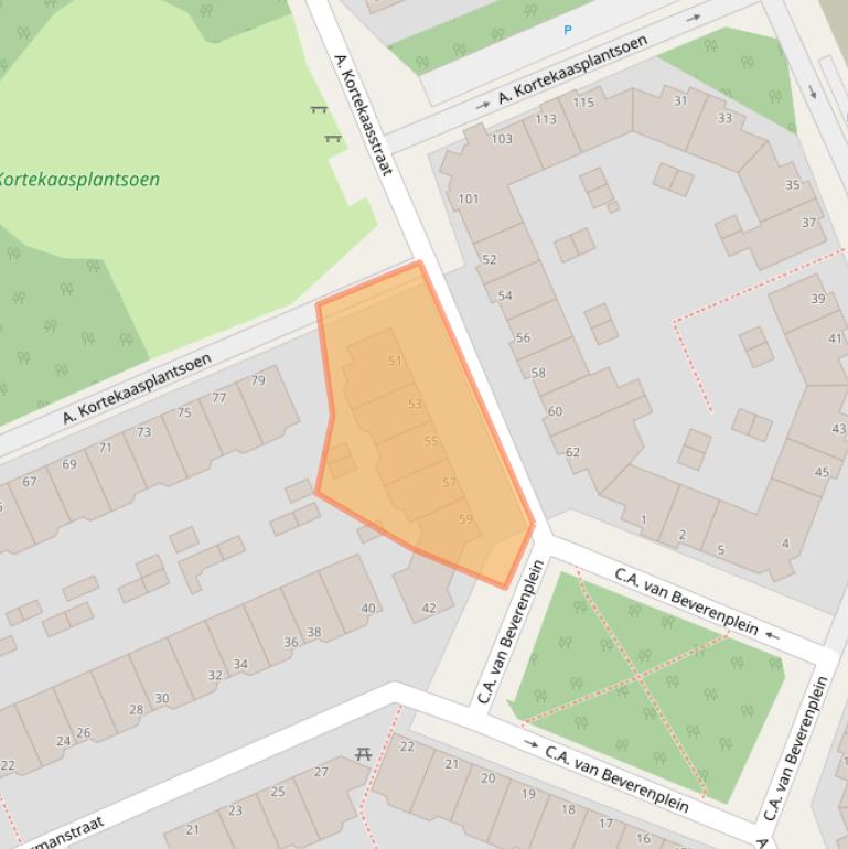 Kaart van postcodegebied 2552JB.