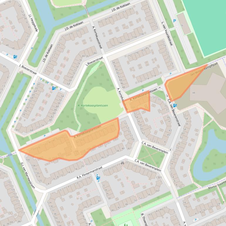 Kaart van postcodegebied 2552JC.