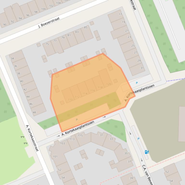 Kaart van postcodegebied 2552JD.