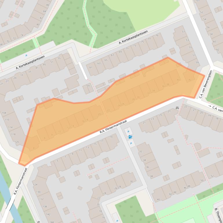 Kaart van postcodegebied 2552JH.