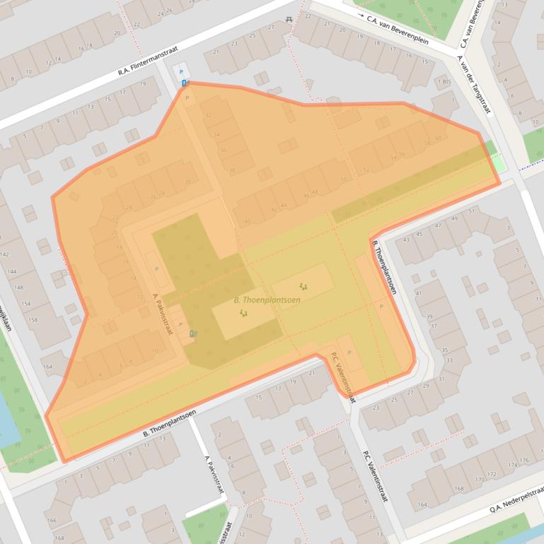 Kaart van postcodegebied 2552JK.