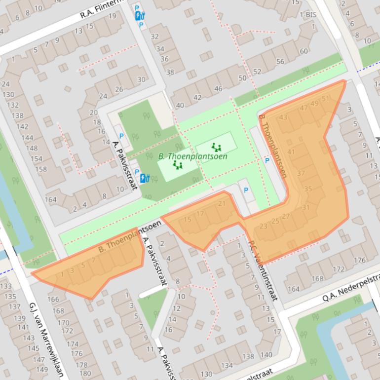 Kaart van postcodegebied 2552JL.