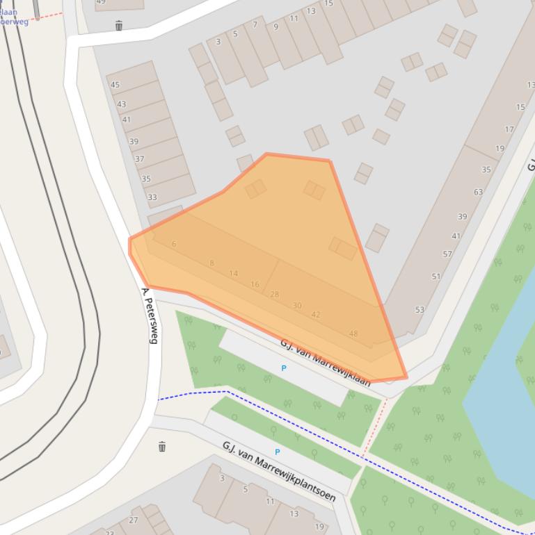 Kaart van postcodegebied 2552JS.