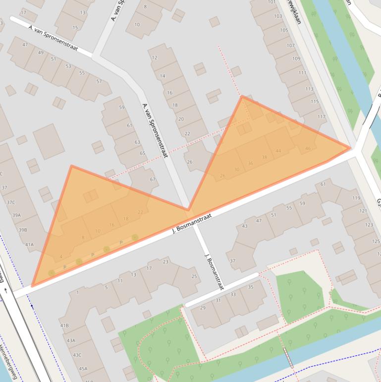 Kaart van postcodegebied 2552JT.