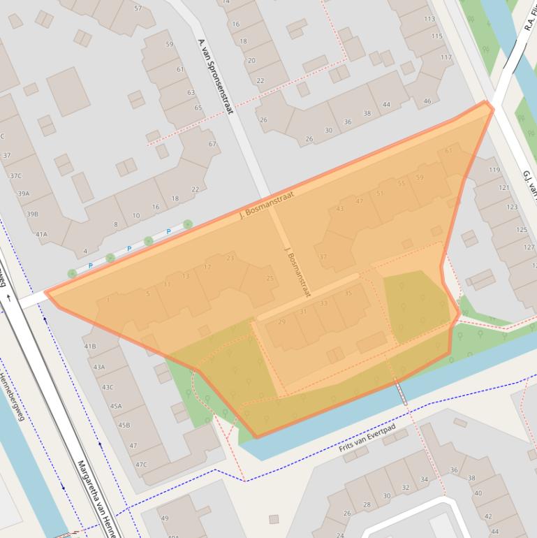 Kaart van postcodegebied 2552JV.