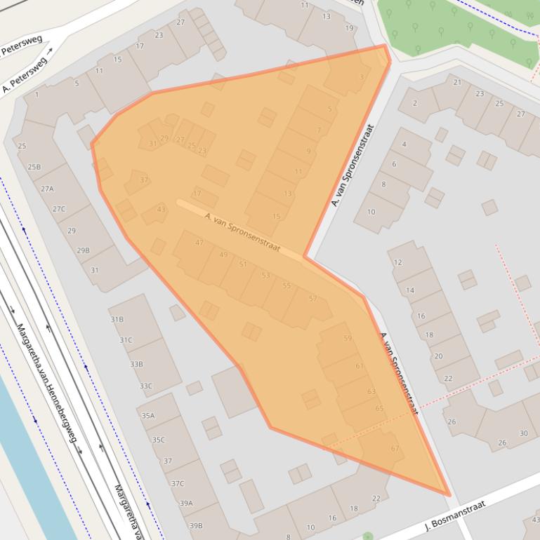 Kaart van postcodegebied 2552JX.