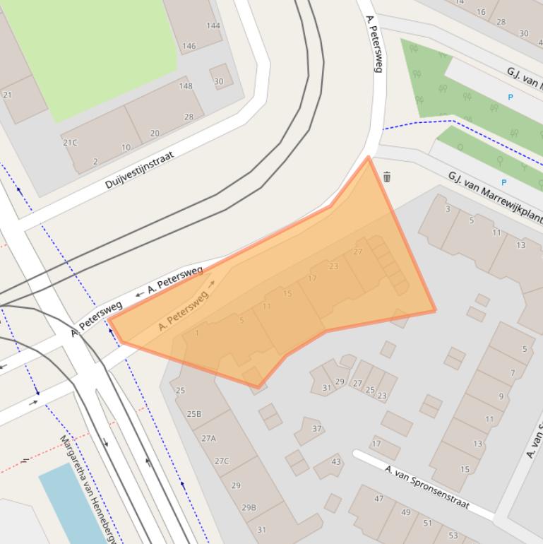 Kaart van postcodegebied 2552JZ.