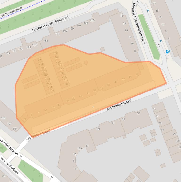 Kaart van postcodegebied 2552KD.