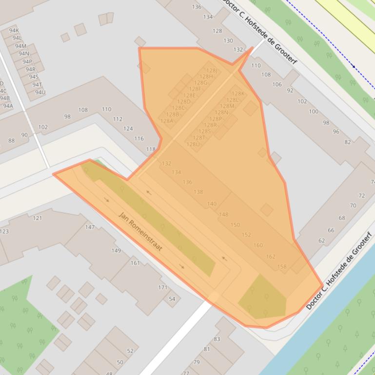 Kaart van postcodegebied 2552KG.