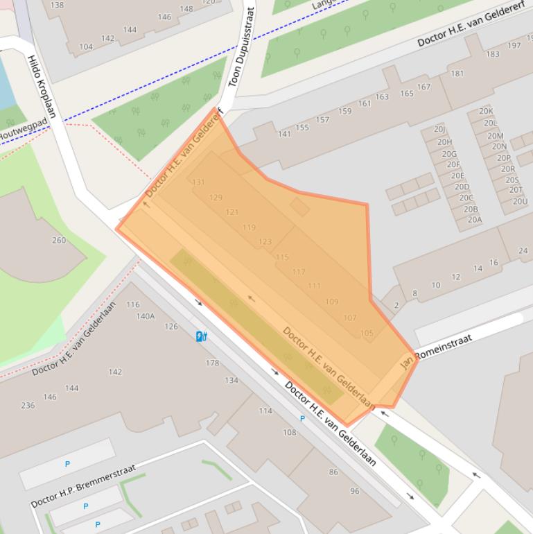 Kaart van postcodegebied 2552KJ.