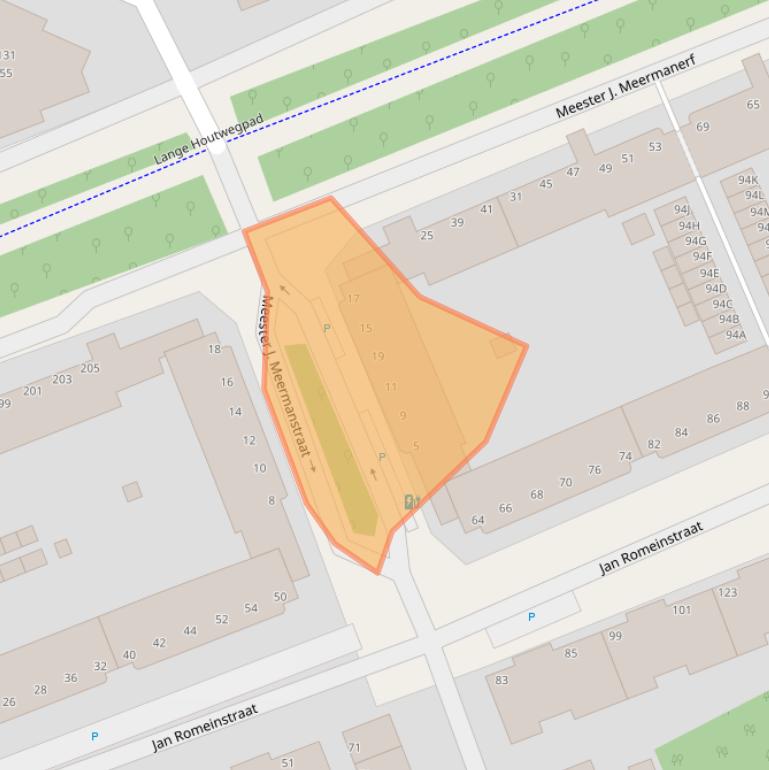 Kaart van postcodegebied 2552KR.