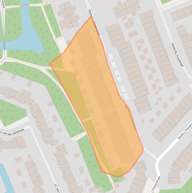 Kaart van postcodegebied 2552LA.