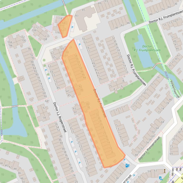 Kaart van postcodegebied 2552LD.