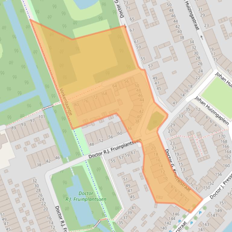 Kaart van postcodegebied 2552LL.