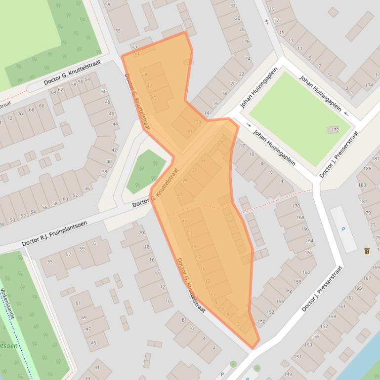 Kaart van postcodegebied 2552LM.