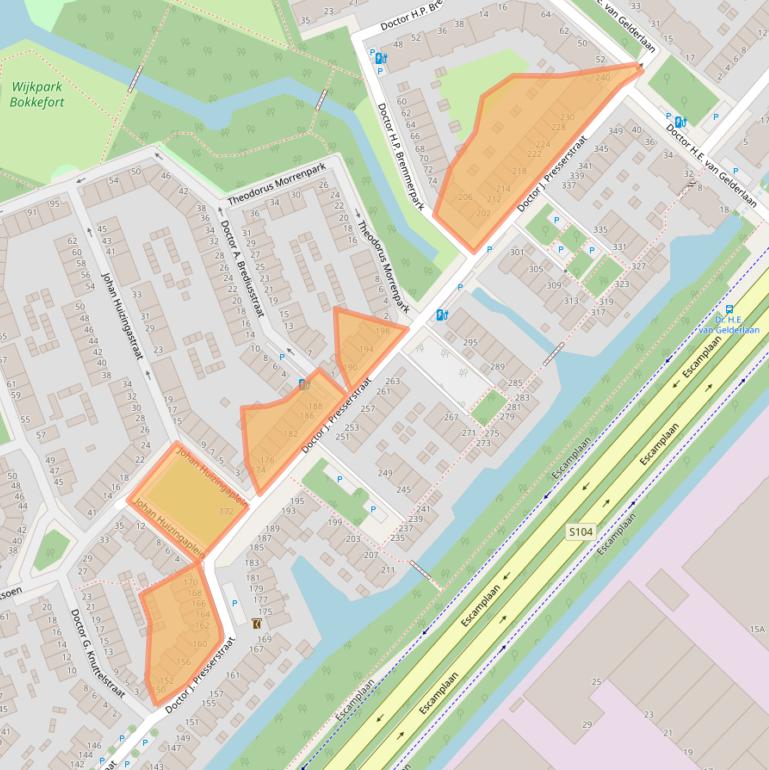 Kaart van postcodegebied 2552LP.