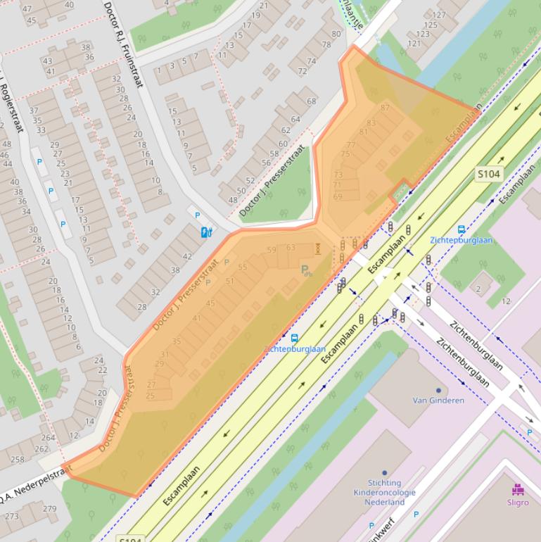 Kaart van postcodegebied 2552LR.