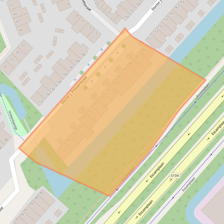 Kaart van postcodegebied 2552LS.